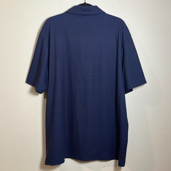 Rorie Whelan Golf Polo Shirt 2XL XXL Navy Polka Dot Soft Stretch Lightweight Top - Picture 4 of 6